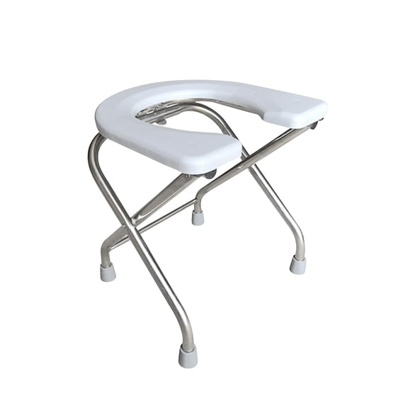 Wswqop Foldable Toilet Seat Seniors Squatting Toilet Stool Chair ,Portable Shower Chair Height 40cm