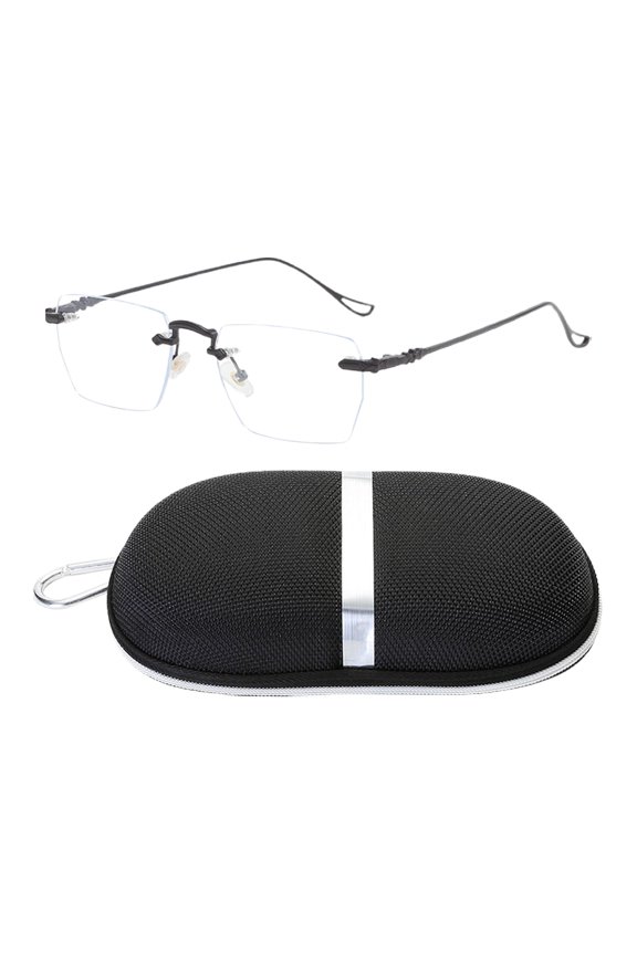 Game Eyeglasses Spectacle Frame Square Blue Light Blocking Flat Lens Clear with Dark Gray