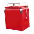 thumbnail image 1 of Wswqop Ice Chest Cooler Ice Box with Handle 13L Vintage Design Ice Bucket Insulated Box red, 1 of 9