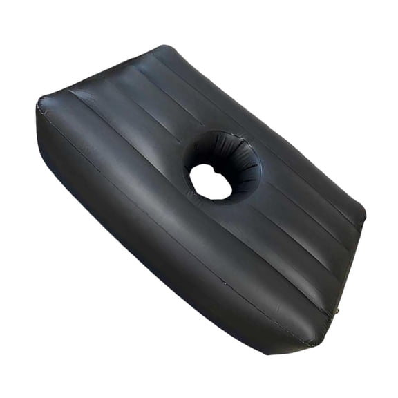 Wswqop Inflatable BBL Mattress Foldable Air Cushion with Hole PVC Sleeping Bed for Home black