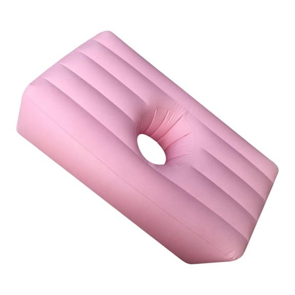Wswqop Inflatable BBL Mattress Foldable Air Cushion with Hole PVC Sleeping Bed for Home pink
