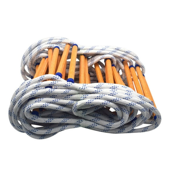 Wswqop Ladder Fire Safety Emergency Rope Ladder Portable Flame Resistant Nylon Polyester Hooks Sturdy for Kids Adults Suitable for Home Office Hotel S