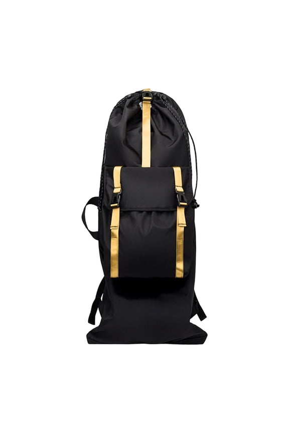 Longboard Backpack with Adjustable Straps Waterproof Shoulder Bag for Skateboard Yellow
