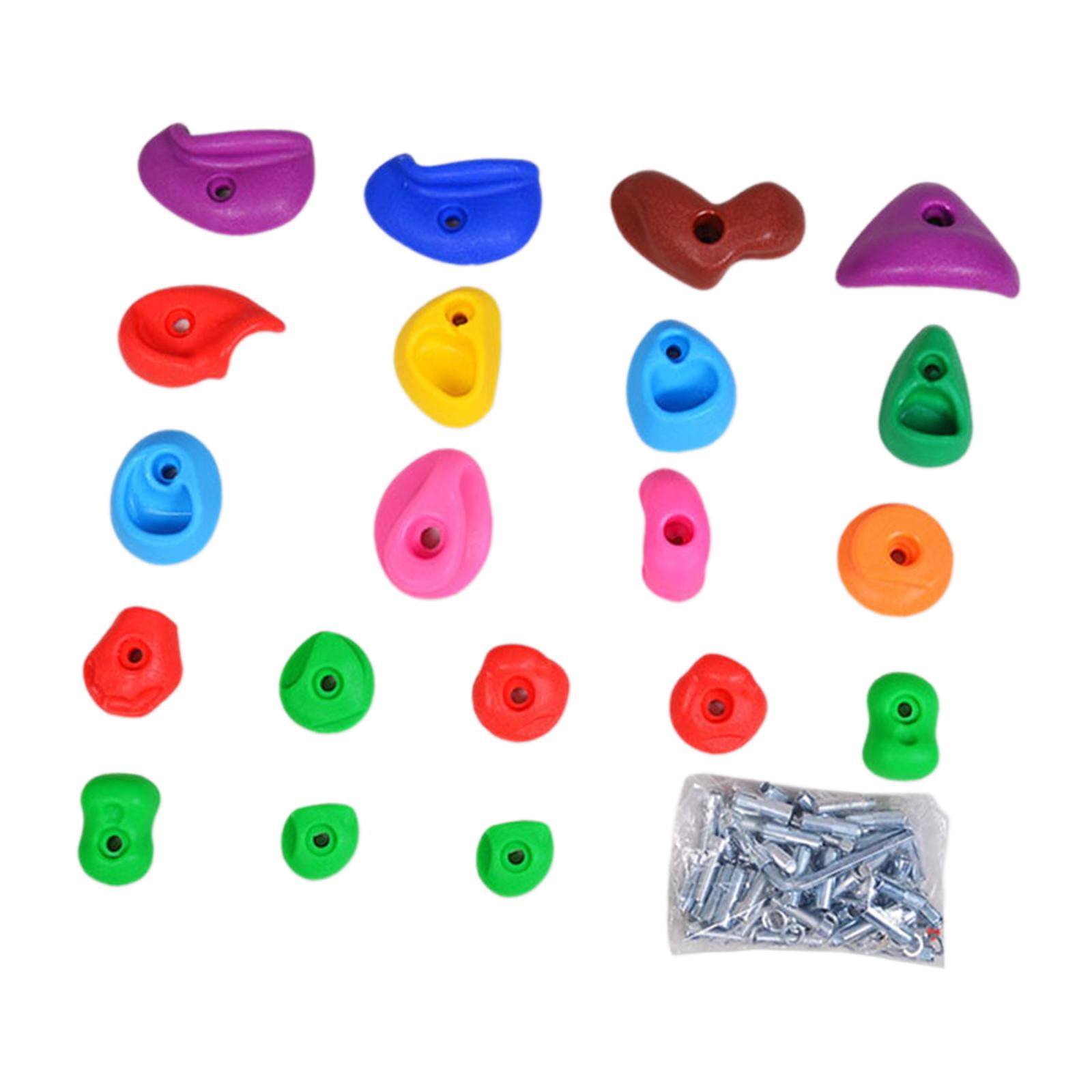 Wswqop Rock Climbing Holds, Children's Toys Wall Climbing Bricks, Multi Size, Rock Wall 20 piece set