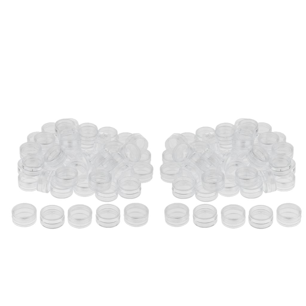 Wswqop Set of 100 Jars, Empty Jars, Clear Jars, Cream Jars, Empty Transparent Jars with Screw , Travel Potty Jars Set