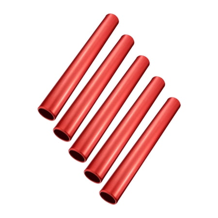 Wswqop Set of 5 Relay for Track And Field Events, 11.42" Running Sticks for Outdoor Use Red