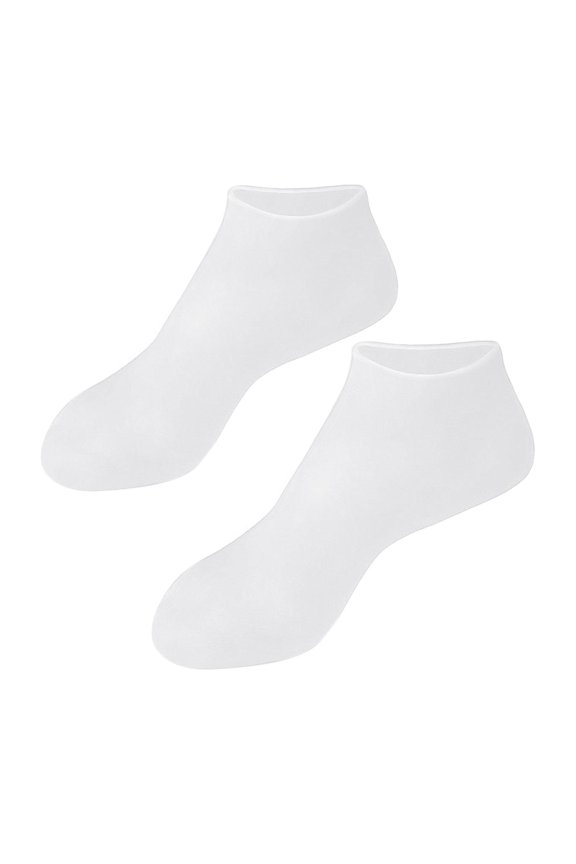 Silicone Socks for Dry Skin Moisturizing Foot Care Toe Socks Heel Protection, Rough Foot Care Protector for Men and Women White L
