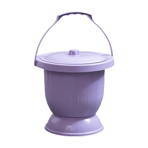 Wswqop Spittoon with Lid and Handle Chamber Pot Portable Bedpan Portable Urines Pot Potty Pee Bucket for Home Children Female Male Violet