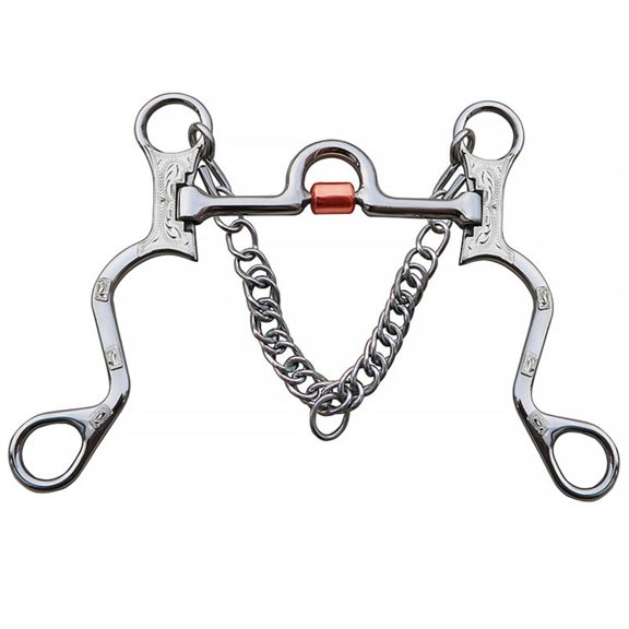 Wswqop Western with Curb Chain Long-Lasting Horse with Copper Roller Long-Lasting 130MM