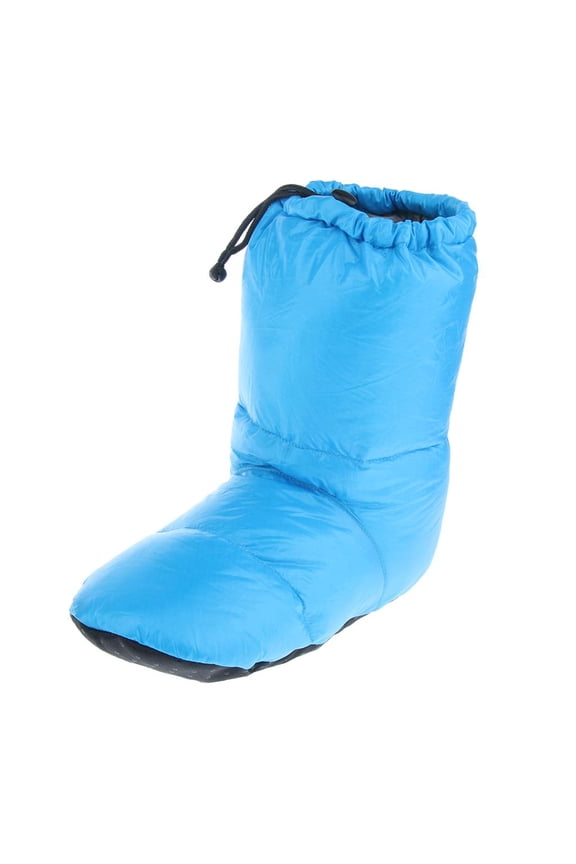 White Goose Down Slippers Winter Warm Camping Tent Foot Booties Blue M