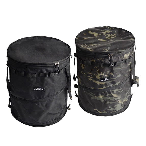 Wswqop smtyteeng 2 Camping Trash Can Folding 13 Gallon Waste Bin Portable Home Recycle Black Green And Black