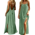 thumbnail image 1 of Wsysadlol Under $20 Summer Dress Women Summer Boho Maxi Dress Sleeveless Gradient Color Spaghetti Strap Backless Flowy Beach Dress Casual Loose Cover Up Dress, 1 of 8