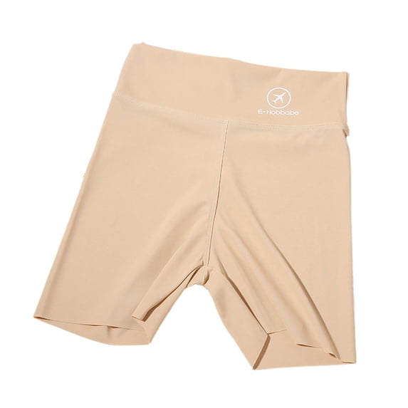 Wsysadlol High Waist Stretchy Kids Short Leggings Elastic Comfort Base Layer Bottoms For Daily Matching Beige