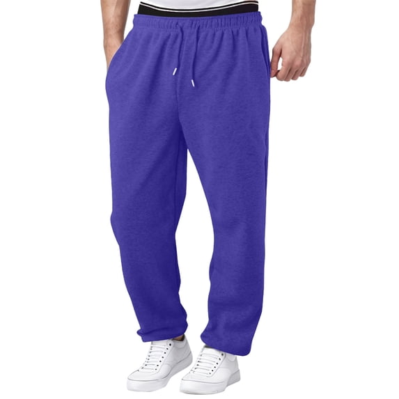 Wsysadlol Loose Wide Leg Kids Jogger Sweatpants Elastic Waist With Drawstring Breathable Daily Long Bottoms For Ages 5 To 14 Blue