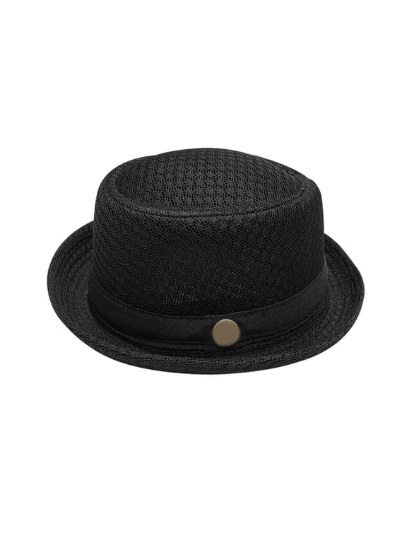 Skull Cap Men Summer Mesh Beret Style Sun Hat Hollow Breathable Lightweight Outdoor Cap With Button Decor Narrow Brim Comfort UV Protection Casual Headwear