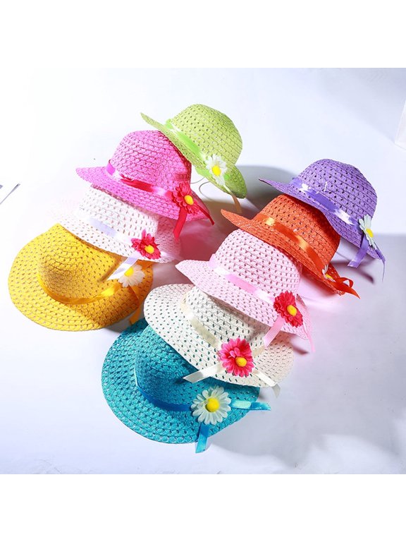 Sun Hat for Girls Tea Party Garden Party Hats in Assorted Styles Dress up Princess Birthday Party Supplies