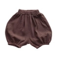 thumbnail image 1 of Wsysadlol Unisex Kids Solid Color Bloomers Shorts, Casual Sport Bottoms Lightweight Summer Beach Play Pants For Boys And Girls Brown, 1 of 5