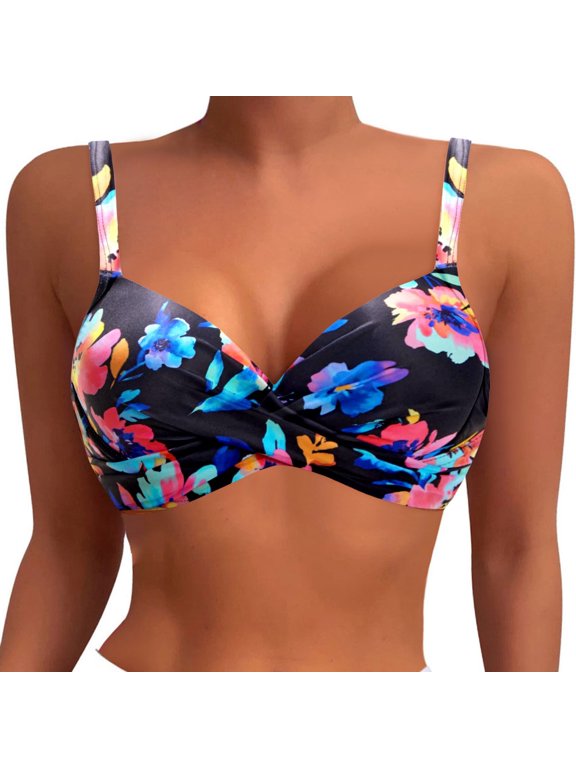 Women Underwire Bikini Top - Push Up Bathing Suit Top Padded Bra Swimsuit Top Beach Vacation 2026