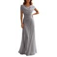 thumbnail image 1 of Wsysadlol Womens Summer Dresses Women Elegant Summer Solid Knit Maxi Dress Pleated Neckline Slim Fit Long Dress For Formal Occasions & Evening Party, 1 of 6