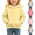 thumbnail image 1 of Wsyxszg Girls Hoodies Fall Solid Hooded Long Sleeve Pullover Kids Cozy Oversized Athletic Sweatshirts 2-12T, 1 of 9