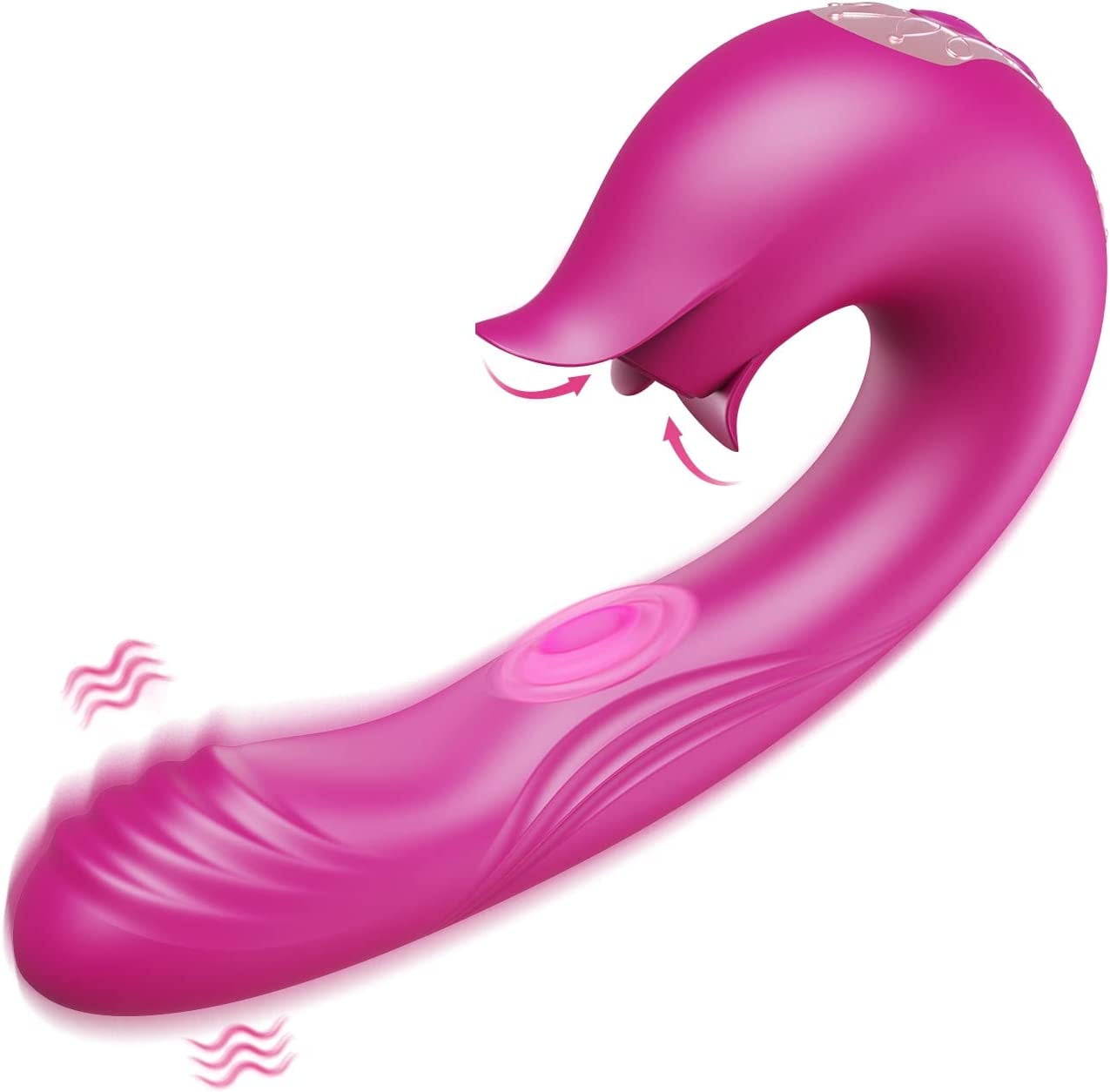 Wtoyu 3 In 1 Clitoral Licking Vibrator G Spot Vibrator Dildo With 7 Vibrating And Licking Modes