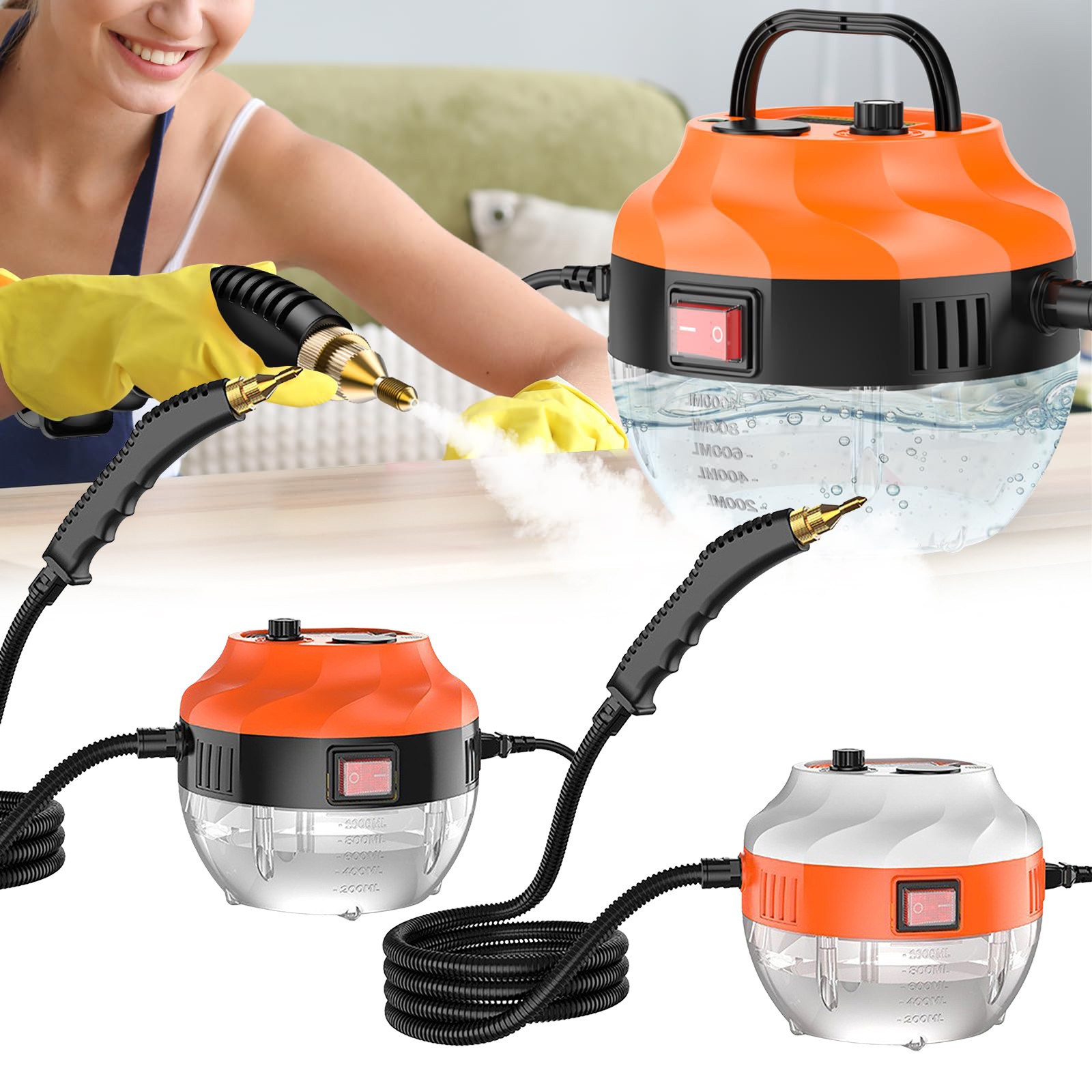 Wtsjunt Dish Soap Steam Cleaner 2500W High Pressure Steamer for