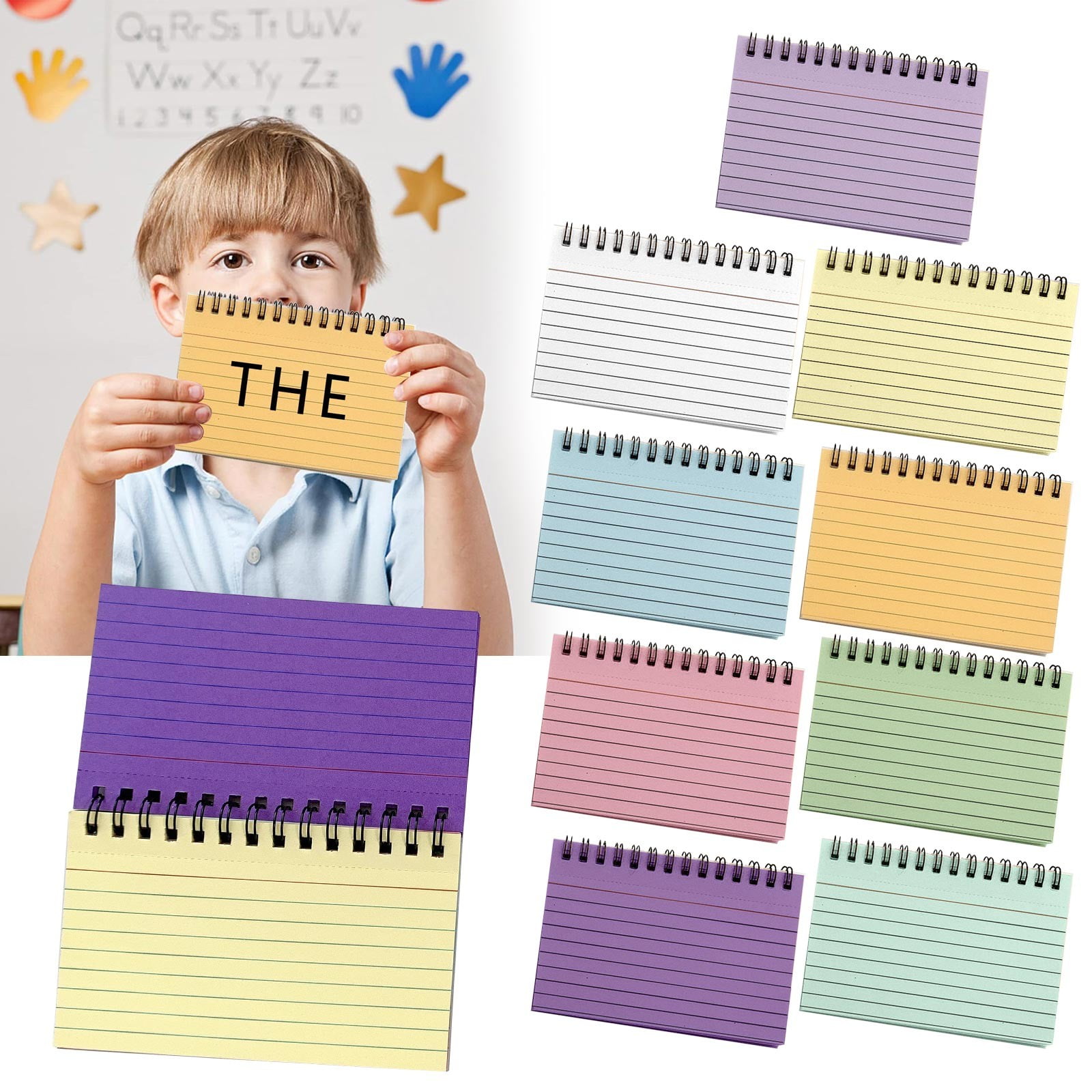 Wtsjunt Laptop 50 Pieces Multicolor Index Cards 3x5 Inches Ruled Index