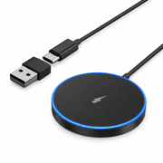 WTUHU 15W Magnetic Wireless Charger Pad, Compatible with iPhone 17/16/15/14/13/12 Series and AirPods Pro 3/2, USB-A/USB-C Dual Input, 4 ft Cable,Black