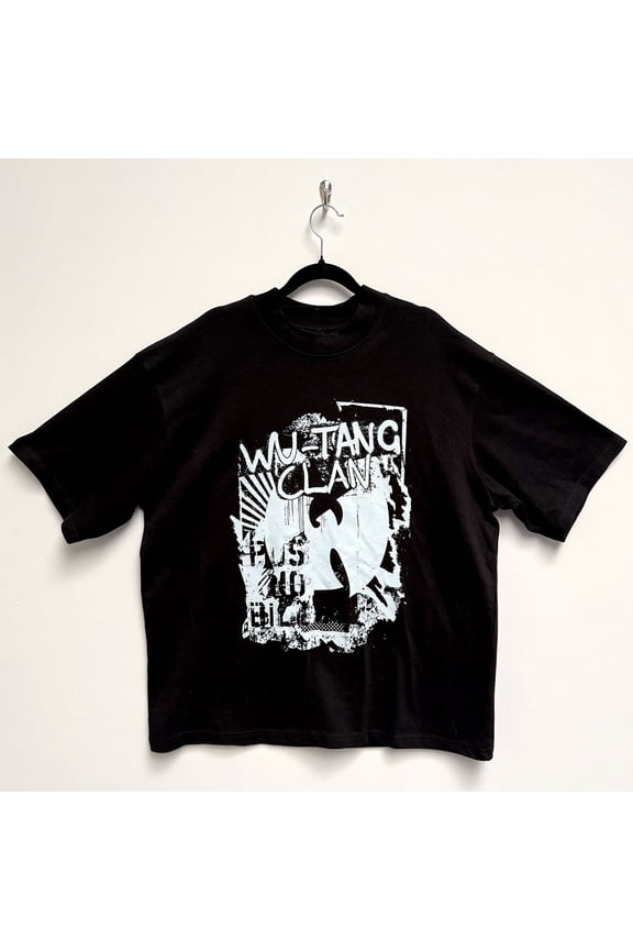 Wu-Tang Clan Unisex Oversized Boxy T-Shirt Graffiti (Black) (Medium)