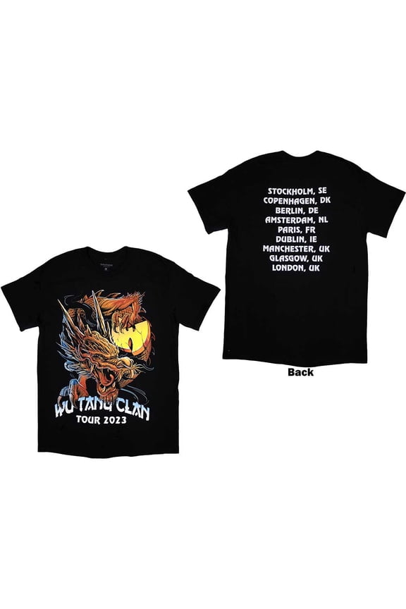 Wu-Tang Clan Unisex T-Shirt: Tour '23 Dragon Back Print (Back Print & Ex-Tour)