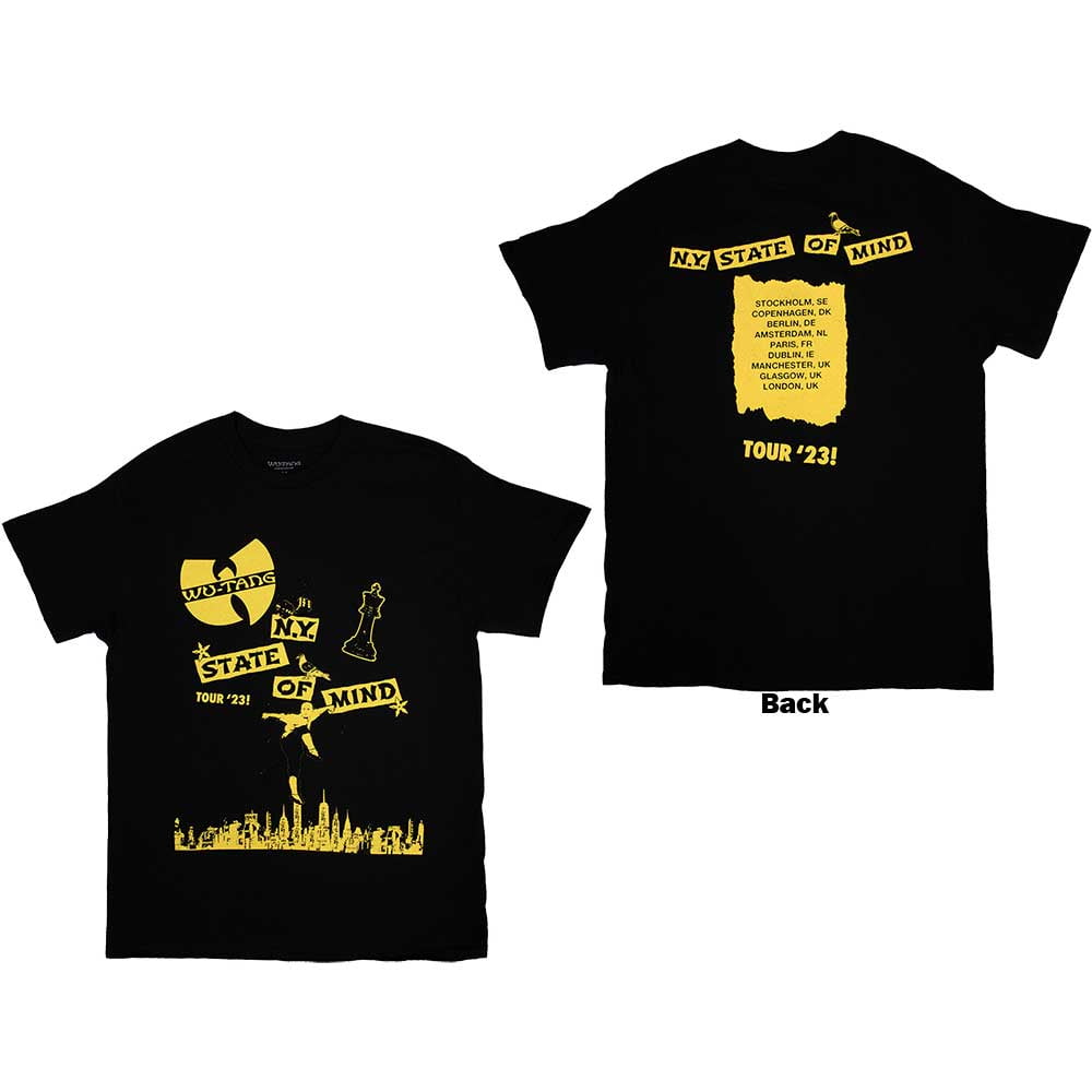 Wu-Tang Clan Unisex T-Shirt: Tour '23 NY State Of Mind (Back Wu-Tang Clan Unisex T-Shirt: Tour '23 NY State Of Mind (Back
