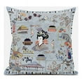 thumbnail image 1 of Wu Zetian Indoor/Outdoor Pillow in Gray Orange Yellow 28x28, 1 of 4