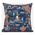 thumbnail image 1 of Wu Zetian Indoor/Outdoor Pillow in Navy Blue Orange 28x28, 1 of 5