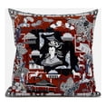 thumbnail image 1 of Wu Zetian Indoor/Outdoor Pillow in Red Black White 18x18, 1 of 5