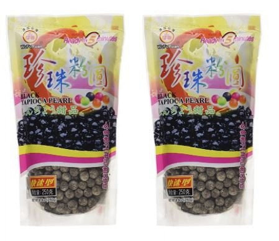 WuFuYuan Bubble Tea Boba Tapioca Pearl Black 8.8 OZ (250 G) 2 Pack