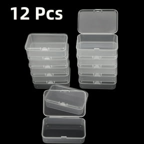 WuPing 12 Pcs Mini Plastic Storage Boxes with Lid, 3.32.4 Inches Clear Rectangle Box for Collecting Small Items, Beads