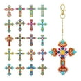 thumbnail image 1 of WuPing 20 Pcs Diamond Art Painting, Keychains Kits for Adults, 5D Double Sided Cross Shaped Diamond DIY Painting, DIY Crafts Decor Gift, 1 of 8
