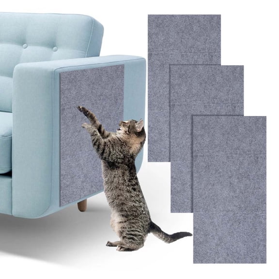 WuPing 3 Pcs Self-Adhesive Cat Scratching Mats, Cat Scratching Pads for Couch Furniture Wall Cat Tree, Cat Climbing Wall Scratcher(23.6"×11.8")