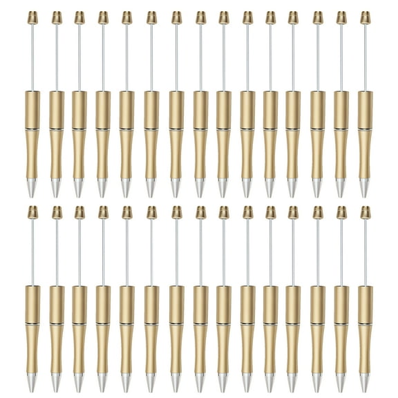 WuPing 30 Pcs Pens Beadable Pens 1.0mm Black Ink DIY Pens Halloween Pens Ballpoint Pens (Black, Gold, Blue, White, Yellow)