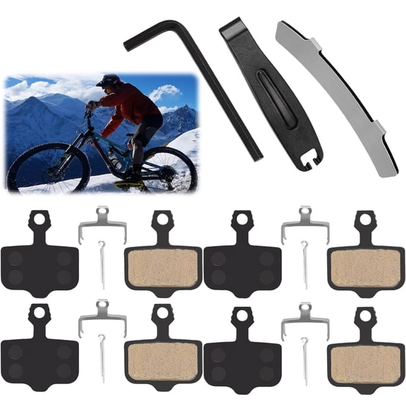 WuPing 4 Pairs Bike Disc Brake Pads with Installation Tools, Compatible for Sram Brake Pads, MTB Brake Pads Compatible for Nutt Hydraulic Disc Brakes (Semi-Metallic)