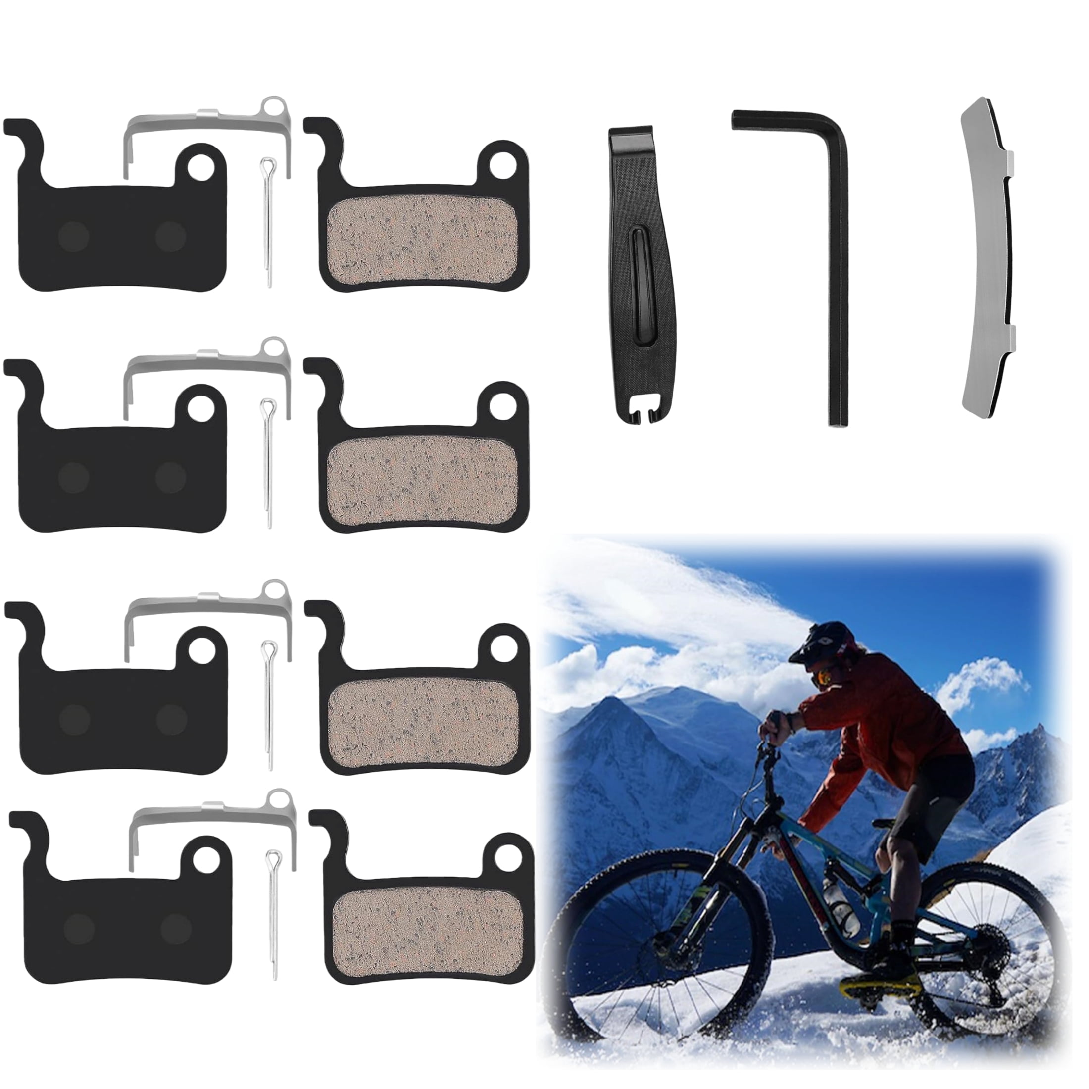 WuPing 4 Pcs Bike Brake Pads with Installation Tools for XTR:M975/M966 ...