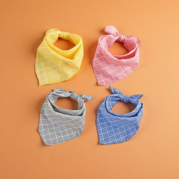 WuPing 4 Pcs Fall Dog Bandanas, Dog & Cat Scarf Set Pet Birthday Gift Cute Soft Cotton Puppy Scarf Machine Washable