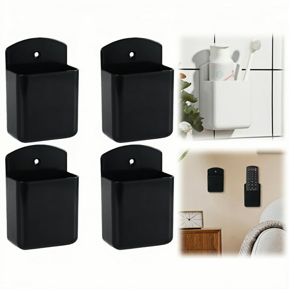 WuPing 4 Pcs Remote Control Holde Wall Mount, Self Adhesive Remote Hanging Organizers for Home Office