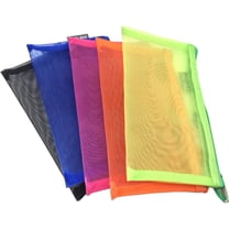 WuPing 5 Pcs Multipurpose Nylon Zipper Mesh Cosmetic Bag Makeup Pouches Pencil Case Travel Organizers