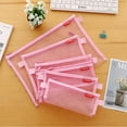thumbnail image 1 of WuPing 5 Pcs Pink Mesh Zipper Pouches, Lightweight Nylon File Folders File Organizer Bags (A4 A5 A6), 1 of 6
