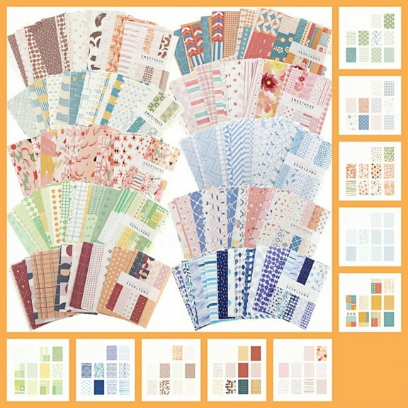 WuPing 500 Sheets Vintage DIY Scrapbook Paper Supplies Aesthetic Paper Supplies Decorative Paper 3.35 x 2.17 Inches