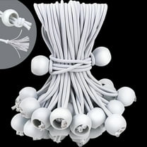 WuPing 6 Inch Bungee Cords Heavy Duty Outdoor Bungee Cord with Balls for Shelter, Camping, Cargo (White/Black)