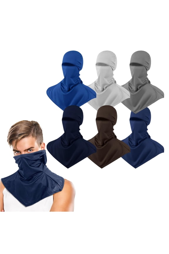 6 Pcs Balaclava Face Cover, Men's UV Protection Neck Covers, Long Style