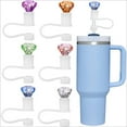 thumbnail image 1 of WuPing 6 Pcs Diamond Straw Topper for Stanley Cup 40/30 Oz and Simple Modern Tumblers - Reusable Cover Accessories, BPA-free, 1 of 7