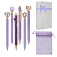 thumbnail image 1 of WuPing 6 Pcs Purple Pens with Box, Metal Crystal Diamond Pen with Black Ink, Pens for Journaling, Office Supplies Fancy Pens for Women, 1 of 6